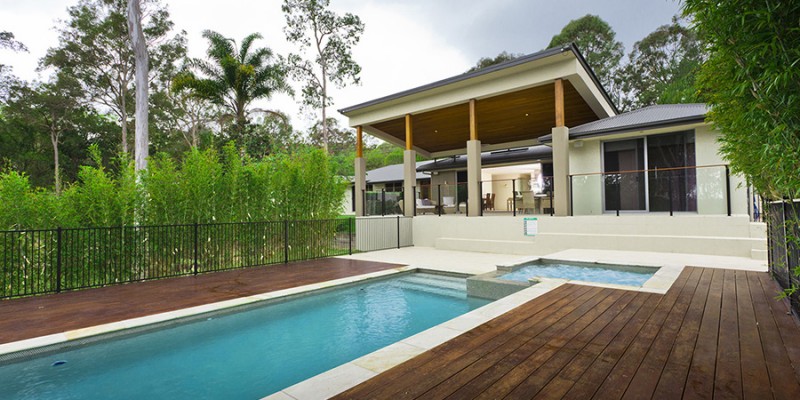 Modern backyard with pool